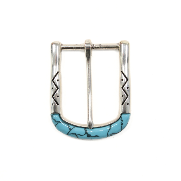 Boucle Mojave – Nickel et Turquoise – 38 mm – 1649-03