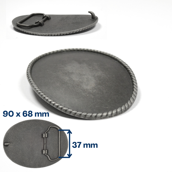 Boucle plaque vierge – Vieil Argent – 40 mm – 1764-00