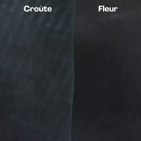 Cuir de kangourou – Tannage végétal – Noir – 1/1,2 mm