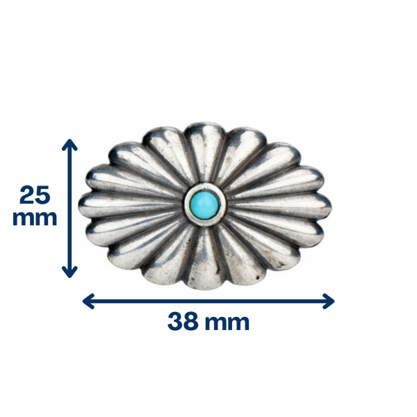 Concho turquoise ovale