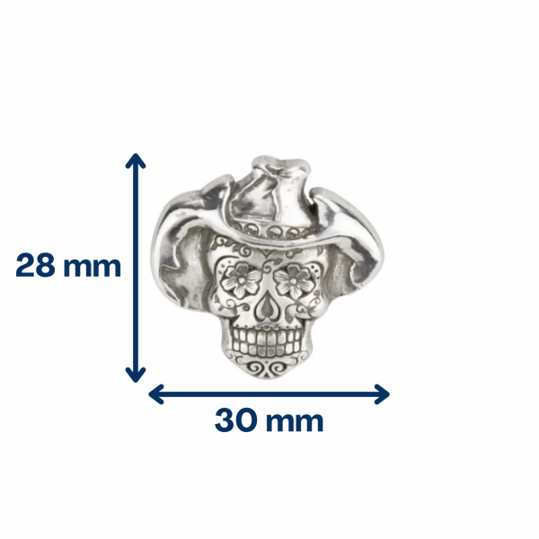 Concho pour cuir tête de mort mexicaine – cowboy