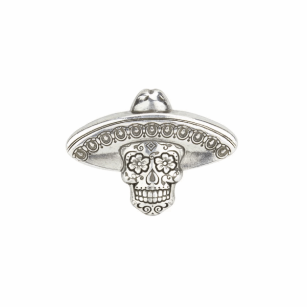 Concho pour cuir tête de mort mexicaine – chapeau