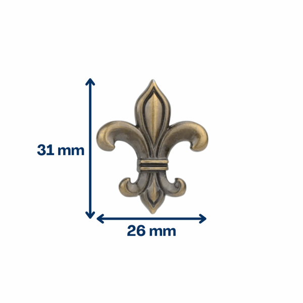 Concho Fleur de lys – Vieux laiton