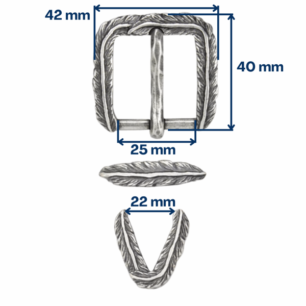 Set boucle plume – Vieil argent