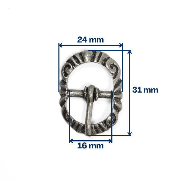 Boucle historique X – Vieil argent – 15 mm