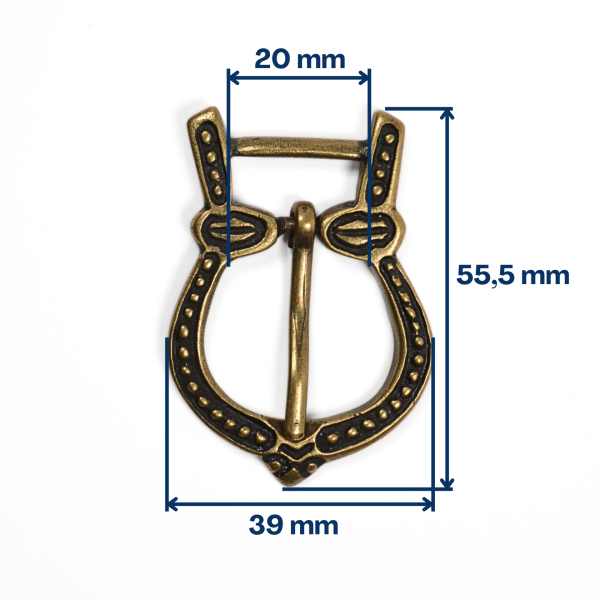 Boucle à passant – Viking – Vieux laiton – 20 mm