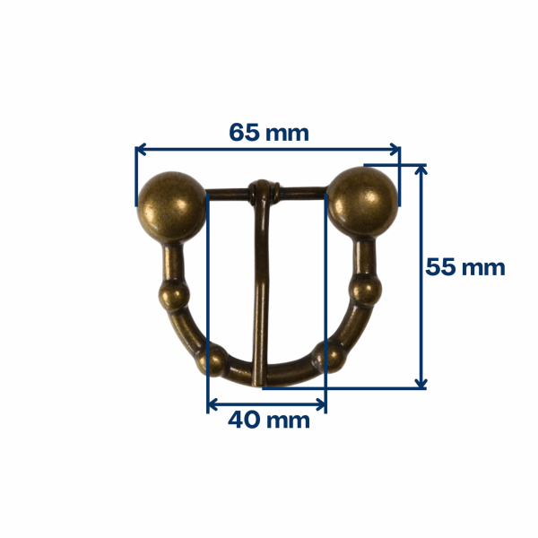 Boucle vagote – Vieux laiton – 40 mm