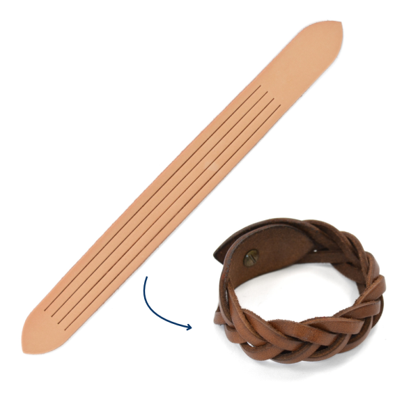 Découpe de bracelet 5 brins – Tannage végétal