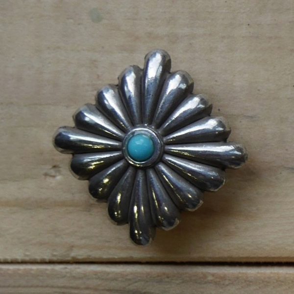 Concho turquoise carré 25 mm