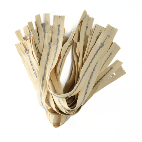 [FIN DE SÉRIE] Lot Fermetures à glissières – Beige 39 cm