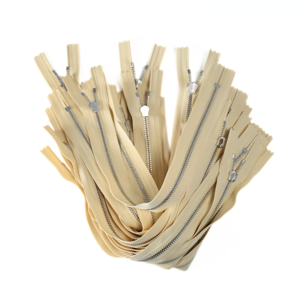 [FIN DE SÉRIE] Lot Fermetures à glissières – Beige 34 cm