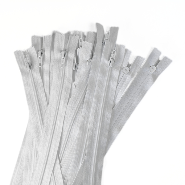[FIN DE SÉRIE] Lot Fermetures à glissières – Blanche 22 cm