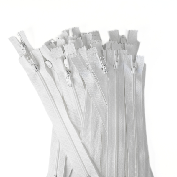 [FIN DE SÉRIE] Lot Fermetures à glissières – Blanche 18 cm