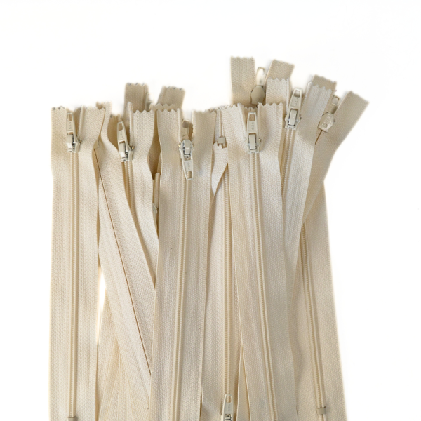 [FIN DE SÉRIE] Lot Fermetures à glissières – Beige 18 cm