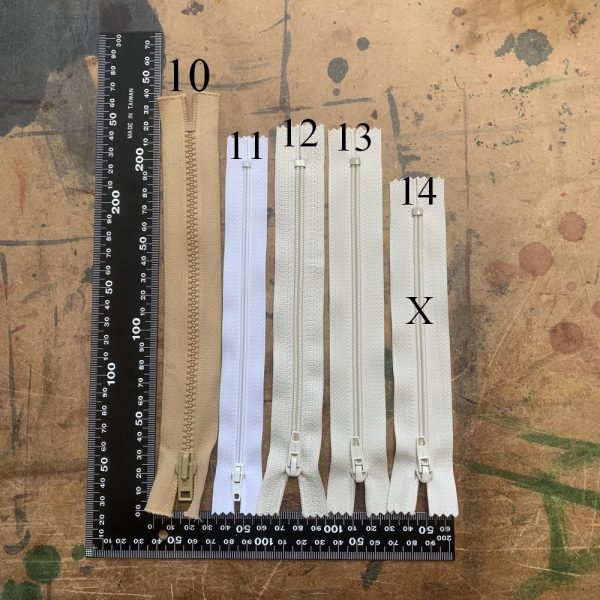 Fermetures à glissières beige n°14 15cm