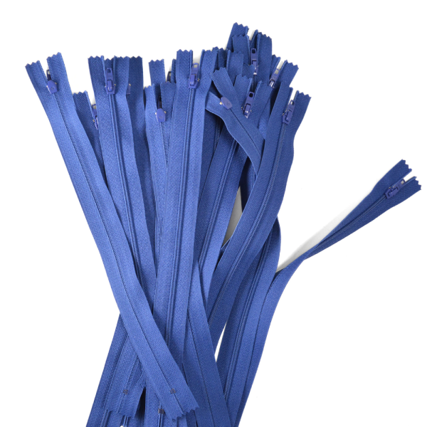 [FIN DE SÉRIE] Lot Fermetures à glissières – Bleu 25 cm