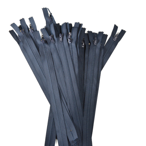 [FIN DE SÉRIE] Lot Fermetures à glissières – Bleu 25 cm