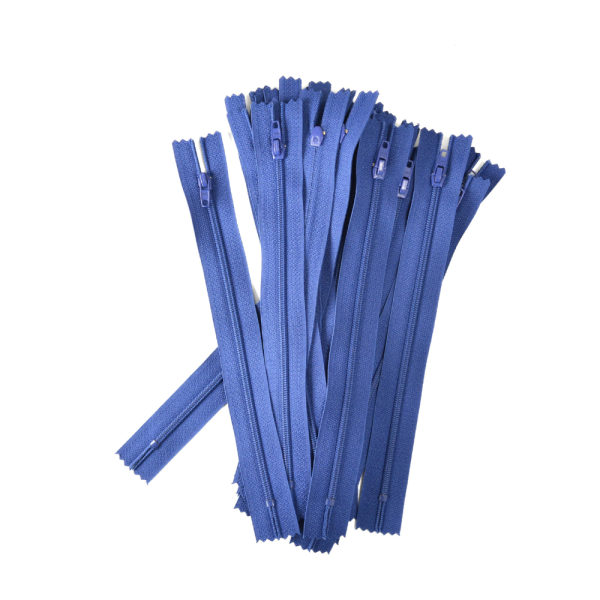 [FIN DE SÉRIE] Lot Fermetures à glissières – Bleu 18 cm