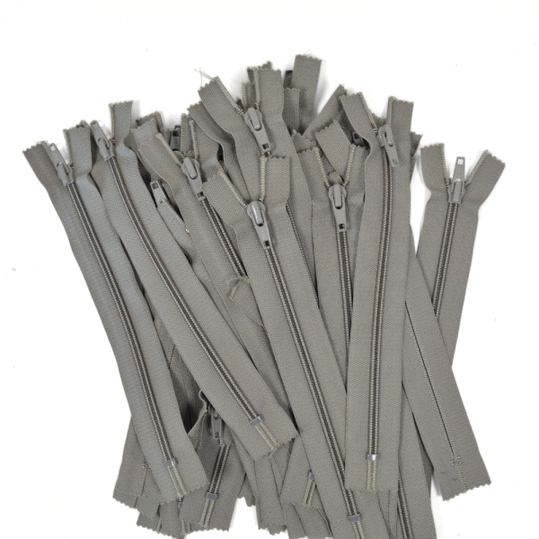 [FIN DE SÉRIE] Lot Fermetures à glissières – Gris 19 cm
