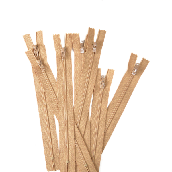 [FIN DE SÉRIE] Lot Fermetures à glissières – Beige 18 cm