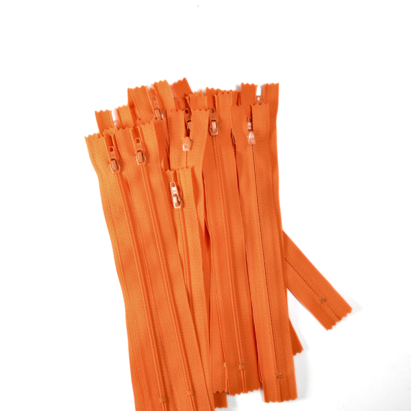 [FIN DE SÉRIE] Lot Fermetures à glissières – Orange 18 cm