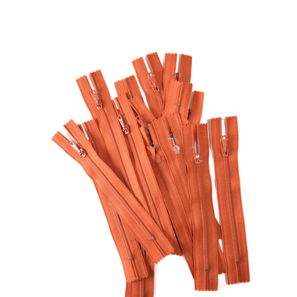 [FIN DE SÉRIE] Lot Fermetures à glissières – Orange 13 cm