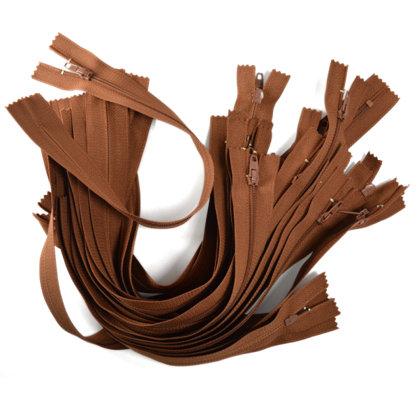 [FIN DE SÉRIE] Lot Fermetures à glissières – Marron 33 cm