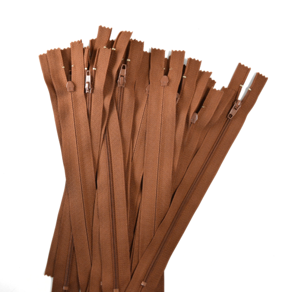 [FIN DE SÉRIE] Lot Fermetures à glissières – Marron 25 cm