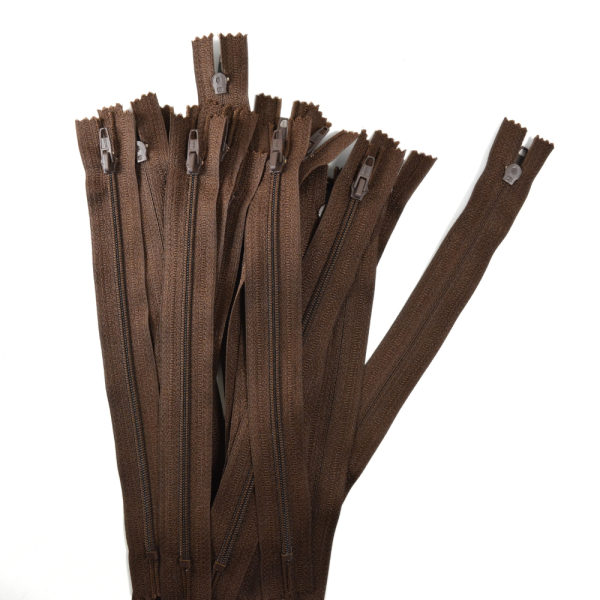 [FIN DE SÉRIE] Lot Fermetures à glissières – Marron 22 cm