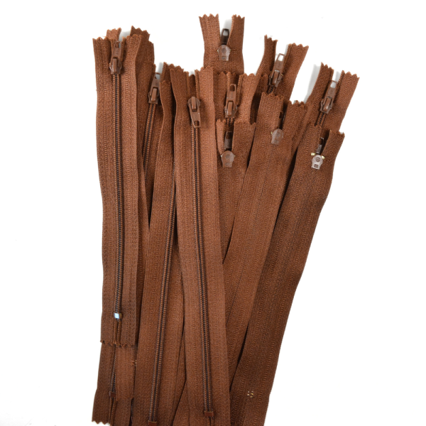 [FIN DE SÉRIE] Lot Fermetures à glissières – Marron 22 cm