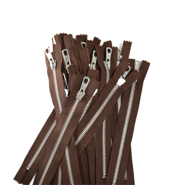 [FIN DE SÉRIE] Lot Fermetures à glissières – Marron 22 cm