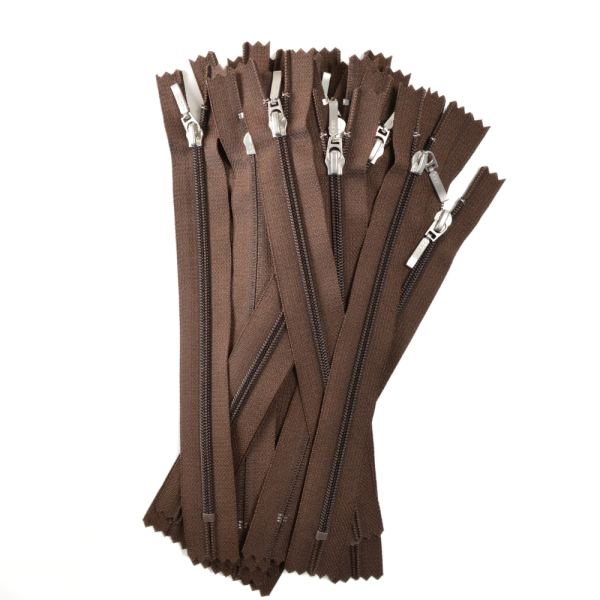 [FIN DE SÉRIE] Lot Fermetures à glissières – Marron 20 cm