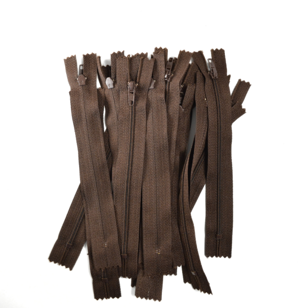 [FIN DE SÉRIE] Lot Fermetures à glissières – Marron 18 cm