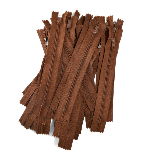 [FIN DE SÉRIE] Lot Fermetures à glissières – Marron 18 cm