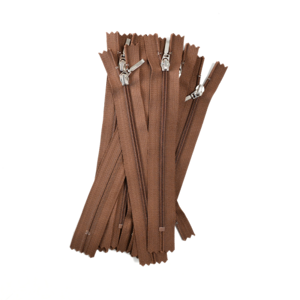 [FIN DE SÉRIE] Lot Fermetures à glissières – Marron 18 cm