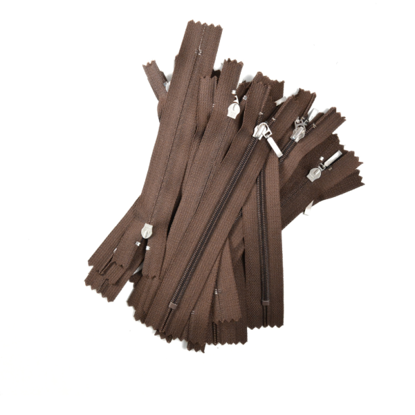 [FIN DE SÉRIE] Lot Fermetures à glissières – Marron 16 cm