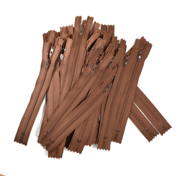 [FIN DE SÉRIE] Lot Fermetures à glissières – Marron 16 cm