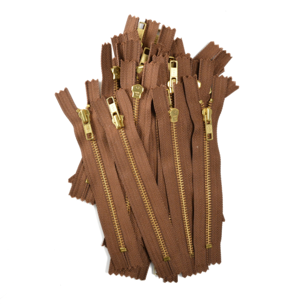 [FIN DE SÉRIE] Lot Fermetures à glissières – Marron 15 cm