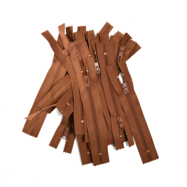 [FIN DE SÉRIE] Lot Fermetures à glissières – Marron 15 cm