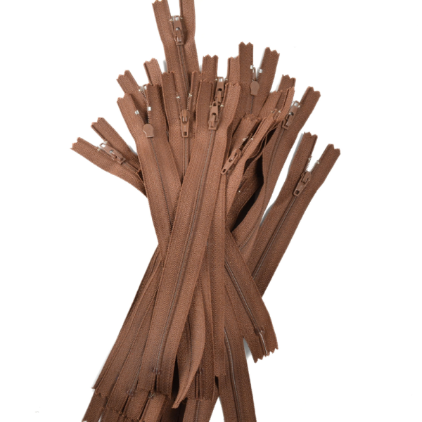 [FIN DE SÉRIE] Lot Fermetures à glissières – Marron 20 cm