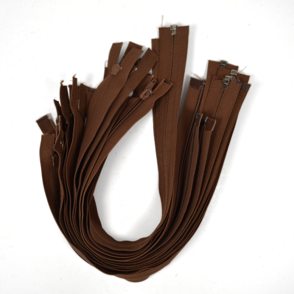 [FIN DE SÉRIE] Lot Fermetures à glissières – Marron 44 cm