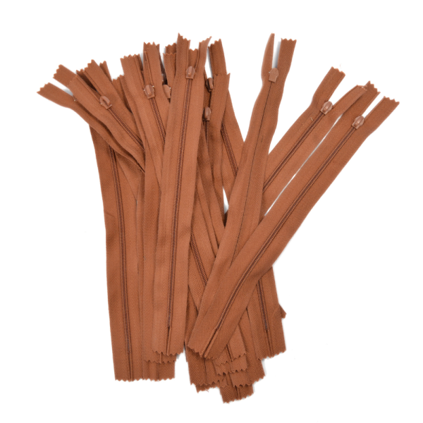 [FIN DE SÉRIE] Lot Fermetures à glissières – Marron 20 cm