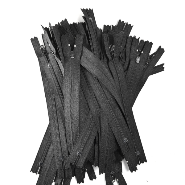 [FIN DE SÉRIE] Lot Fermetures à glissières – Noir 18 cm