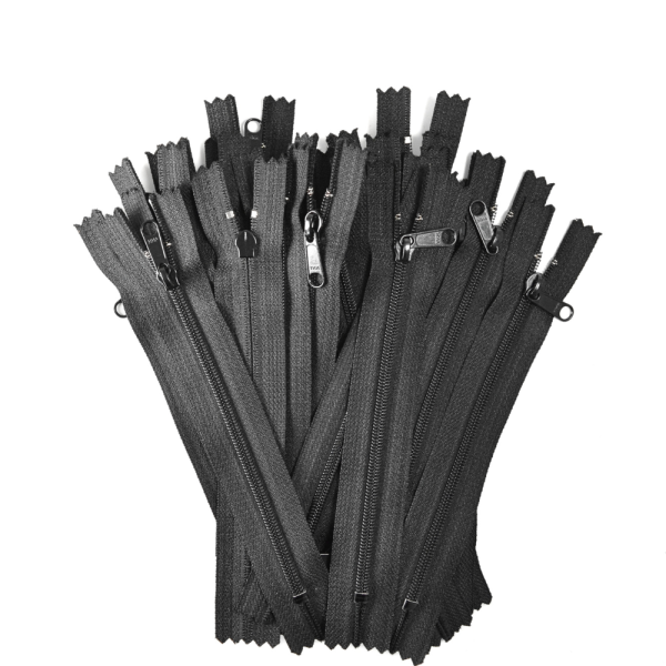 [FIN DE SÉRIE] Lot Fermetures à glissières – Noir 16 cm