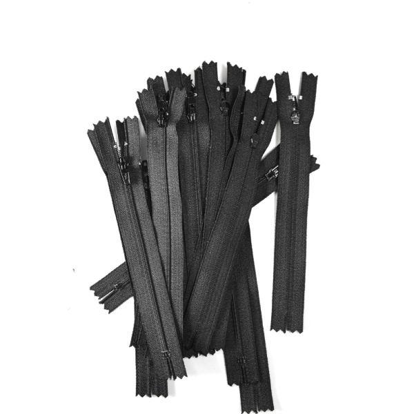 [FIN DE SÉRIE] Lot Fermetures à glissières – Noir 16 cm