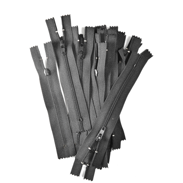 [FIN DE SÉRIE] Lot Fermetures à glissières – Noir 15 cm