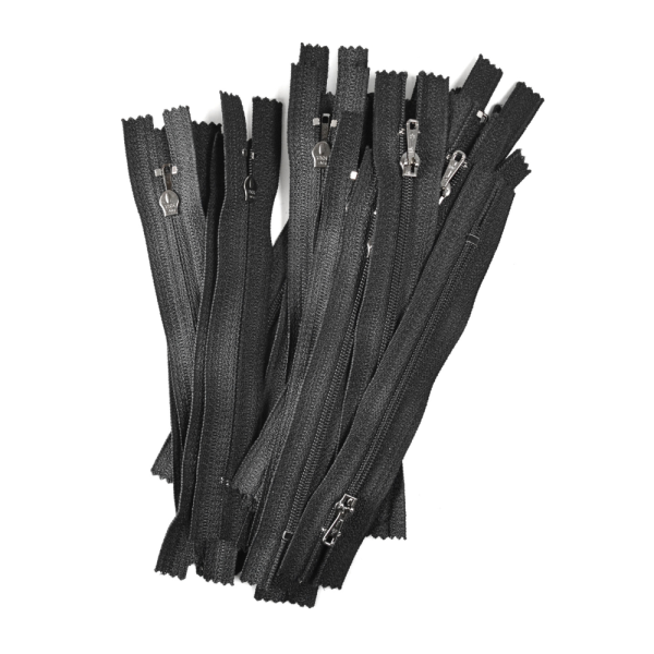 [FIN DE SÉRIE] Lot Fermetures à glissières – Noir 13 cm