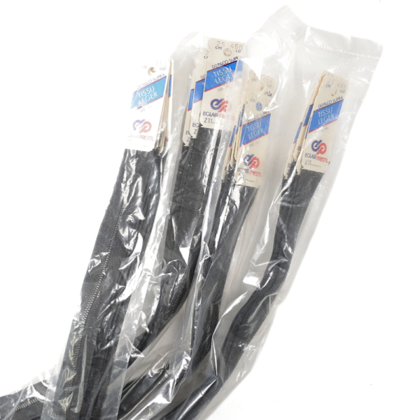 [FIN DE SÉRIE] Lot Fermetures à glissières – Noir 25 cm