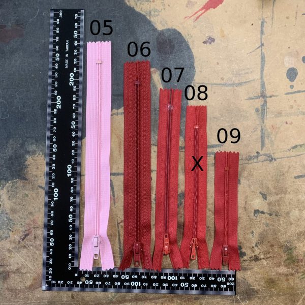 Fermeture à glissière rouge n°8 13 cm
