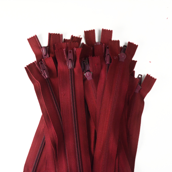 [FIN DE SÉRIE] Lot Fermetures à glissières – Bordeaux 21 cm